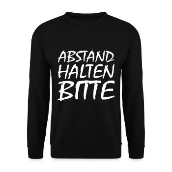 Abstand Halten - Unisex Pullover - Schwarz - Vorne - Alina (178cm) & Michal (187cm)
