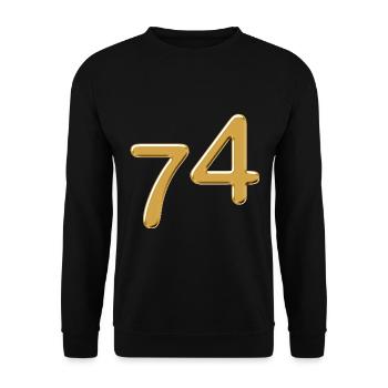 74 tee shirt simple et parfait - haute savoie - Sweat-shirt Unisexe - noir - Devant - Alina (178cm) & Michal (187cm)
