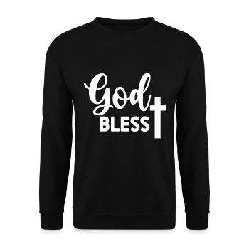 God Bless - Unisex Sweatshirt - black - Front - Alina (178cm) & Michal (187cm)