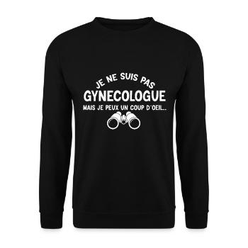 Gynécologue - Médecin - Docteur - Sweat-shirt Unisexe - noir - Devant - Alina (178cm) & Michal (187cm)