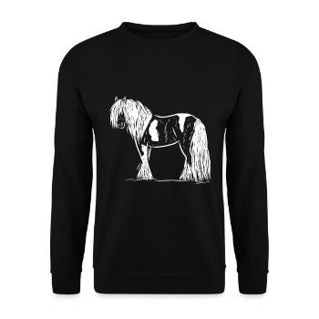 cheval - Sweat-shirt Unisexe - noir - Devant - Alina (178cm) & Michal (187cm)