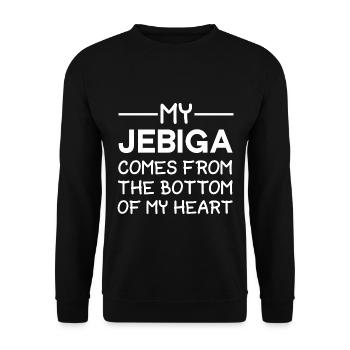 Jebiga Bottom Heart Jugoslawien Serbien Balkan - Unisex Pullover - Schwarz - Vorne - Alina (178cm) & Michal (187cm)