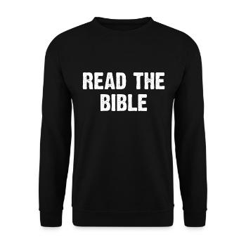Read The Bible - Unisex Pullover - Schwarz - Vorne - Alina (178cm) & Michal (187cm)