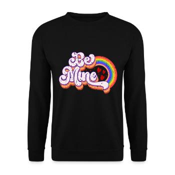 Be Mine Herzen Regenbogen - Unisex Pullover - Schwarz - Vorne - Alina (178cm) & Michal (187cm)
