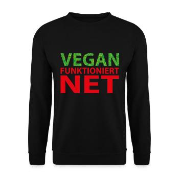 Vegan Funtioniert Net - Unisex Pullover - Schwarz - Vorne - Alina (178cm) & Michal (187cm)
