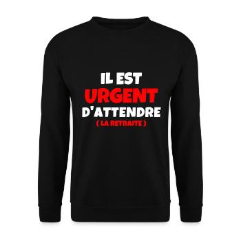 retraite, retraité, retraitée - Sweat-shirt Unisexe - noir - Devant - Alina (178cm) & Michal (187cm)
