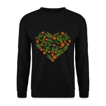 Plant Heart Gardener Saint-Valentin - Sweat-shirt Unisexe - noir - Devant - Alina (178cm) & Michal (187cm)
