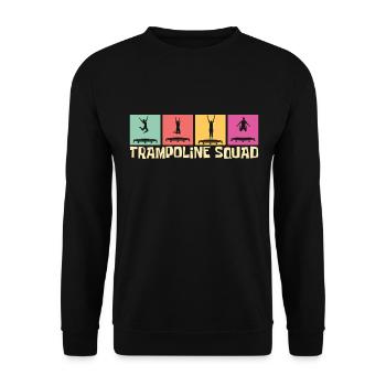 Trampoline Squad- Trampoline Geschenkidee - Unisex Pullover - Schwarz - Vorne - Alina (178cm) & Michal (187cm)