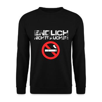 Endlich Nichtraucher - Unisex Pullover - Schwarz - Vorne - Alina (178cm) & Michal (187cm)