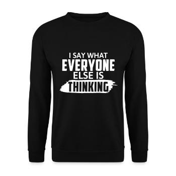 Je dis ce que tout le monde pense - Sweat-shirt Unisexe - noir - Devant - Alina (178cm) & Michal (187cm)