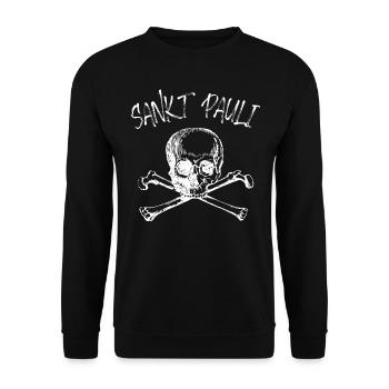 Sankt Pauli Fußball - Unisex Pullover - Schwarz - Vorne - Alina (178cm) & Michal (187cm)