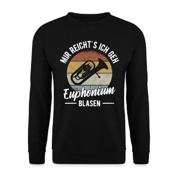 Orchester Horn Musiker Euphonium Blasmusik - Unisex Pullover - Schwarz - Vorne - Alina (178cm) & Michal (187cm)