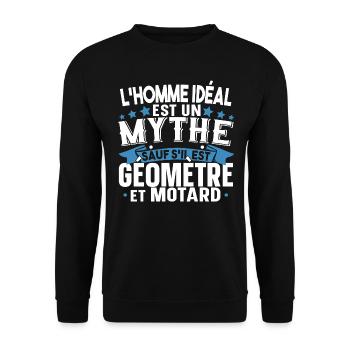 Géomètre Motard Moto Cadeau Homme T-shirt Mug - Sweat-shirt Unisexe - noir - Devant - Alina (178cm) & Michal (187cm)
