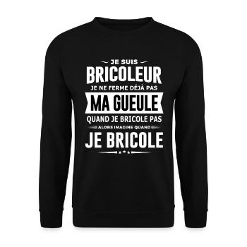 Bricoleur je ne ferme pas ma gueule homme humour - Sweat-shirt Unisexe - noir - Devant - Alina (178cm) & Michal (187cm)