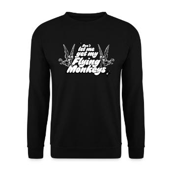 flying monkeys graffiti lettering - Unisex Pullover - Schwarz - Vorne - Alina (178cm) & Michal (187cm)