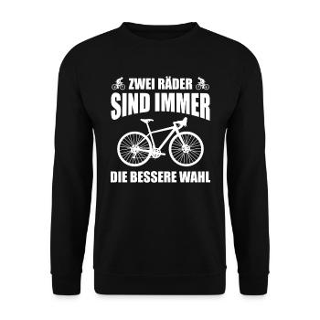 Radfahrer Mountainbike Fahrrad - Unisex Pullover - Schwarz - Vorne - Alina (178cm) & Michal (187cm)