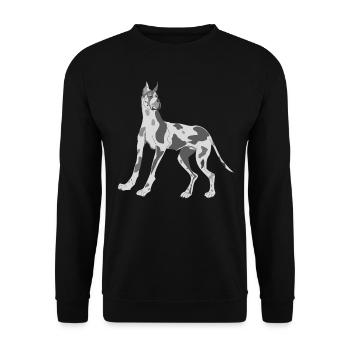 Deutsche Dogge - Unisex Pullover - Schwarz - Vorne - Alina (178cm) & Michal (187cm)