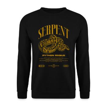 Ball Python Modern Reptile Keeper Streetwear - Unisex Sweatshirt - black - Front - Alina (178cm) & Michal (187cm)