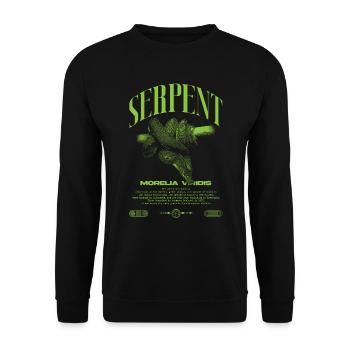 Green Tree Python Modern Reptile Keeper Streetwear - Sweat-shirt Unisexe - noir - Devant - Alina (178cm) & Michal (187cm)