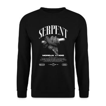 Green Tree Python Modern Reptile Keeper Streetwear - Sweat-shirt Unisexe - noir - Devant - Alina (178cm) & Michal (187cm)
