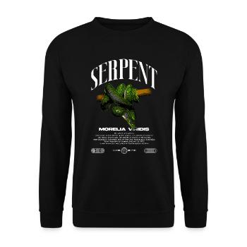 Green Tree Python Modern Reptile Keeper Streetwear - Sweat-shirt Unisexe - noir - Devant - Alina (178cm) & Michal (187cm)