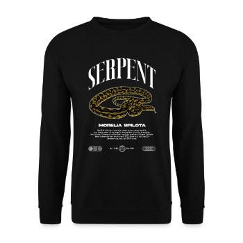 Carpet Python Modern Reptile Keeper Streetwear - Unisex Sweatshirt - black - Front - Alina (178cm) & Michal (187cm)