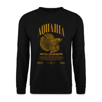 Betta Fish Keeper Modern Streetwear - Unisex Sweatshirt - black - Front - Alina (178cm) & Michal (187cm)