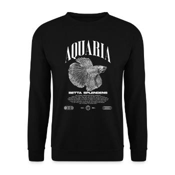 Betta Fish Keeper Modern Streetwear - Unisex Sweatshirt - black - Front - Alina (178cm) & Michal (187cm)
