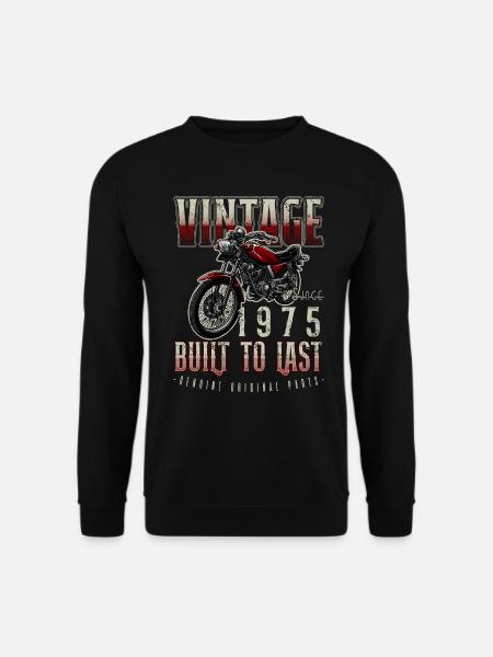 Moto Vintage Motards Motard Anniversaire 1975 - Sweat-shirt Unisexe - noir