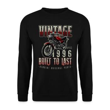 Vintage Motorcycle Bikers Motorbike Birthday 1996 - Unisex Sweatshirt - black - Front - Alina (178cm) & Michal (187cm)