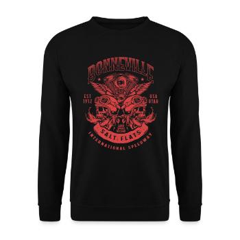 Bonneville Salt Flats Motard de course de moto - Sweat-shirt Unisexe - noir - Devant - Alina (178cm) & Michal (187cm)