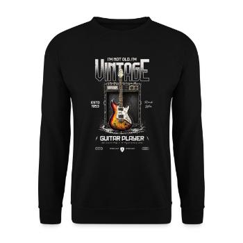 I'm Not Old I'm Vintage Retro 1953 Guitar Player - Unisex Sweatshirt - black - Front - Alina (178cm) & Michal (187cm)
