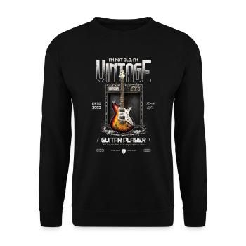 I'm Not Old I'm Vintage Retro 2002 Guitar Player - Unisex Sweatshirt - black - Front - Alina (178cm) & Michal (187cm)