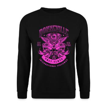 Bonneville Salt Flats Course de moto Vintage - Sweat-shirt Unisexe - noir - Devant - Alina (178cm) & Michal (187cm)