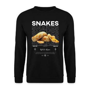 Burmese Python Modern Streetwear Reptile Keeper - Unisex Sweatshirt - black - Front - Alina (178cm) & Michal (187cm)