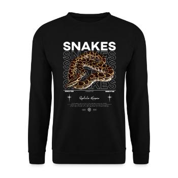 Burmese Python Modern Streetwear Reptile Keeper - Unisex Sweatshirt - black - Front - Alina (178cm) & Michal (187cm)