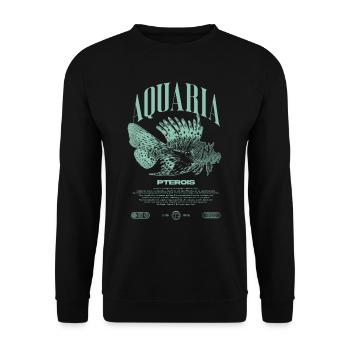 Poisson-lion marin gardien de poisson moderne streetwear - Sweat-shirt Unisexe - noir - Devant - Alina (178cm) & Michal (187cm)
