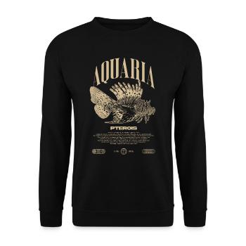 Poisson-lion marin gardien de poisson moderne streetwear - Sweat-shirt Unisexe - noir - Devant - Alina (178cm) & Michal (187cm)