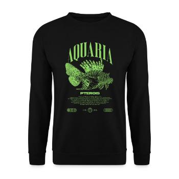 Poisson-lion marin gardien de poisson moderne streetwear - Sweat-shirt Unisexe - noir - Devant - Alina (178cm) & Michal (187cm)