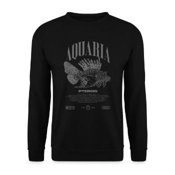 Poisson-lion marin gardien de poisson moderne streetwear - Sweat-shirt Unisexe - noir - Devant - Alina (178cm) & Michal (187cm)
