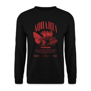 Poisson-lion marin gardien de poisson moderne streetwear - Sweat-shirt Unisexe - noir - Devant - Alina (178cm) & Michal (187cm)