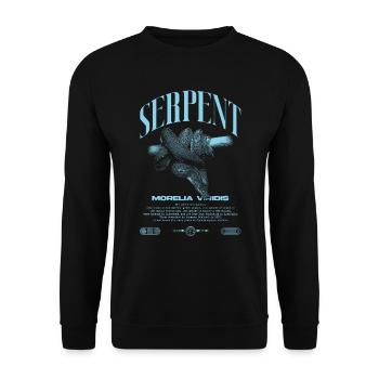 Green Tree Python Modern Reptile Keeper Streetwear - Sweat-shirt Unisexe - noir - Devant - Alina (178cm) & Michal (187cm)