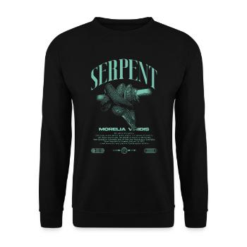 Green Tree Python Modern Reptile Keeper Streetwear - Sweat-shirt Unisexe - noir - Devant - Alina (178cm) & Michal (187cm)