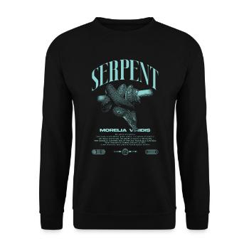 Green Tree Python Modern Reptile Keeper Streetwear - Sweat-shirt Unisexe - noir - Devant - Alina (178cm) & Michal (187cm)