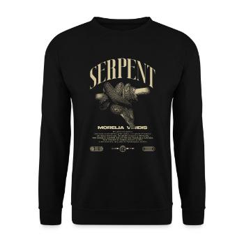 Green Tree Python Modern Reptile Keeper Streetwear - Sweat-shirt Unisexe - noir - Devant - Alina (178cm) & Michal (187cm)