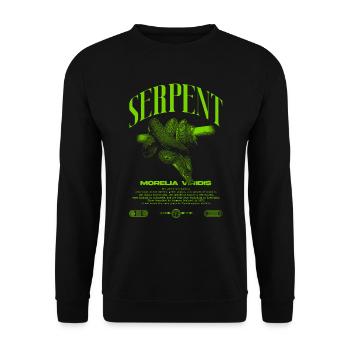Green Tree Python Modern Reptile Keeper Streetwear - Sweat-shirt Unisexe - noir - Devant - Alina (178cm) & Michal (187cm)
