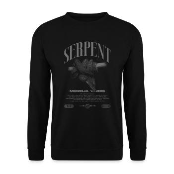 Green Tree Python Modern Reptile Keeper Streetwear - Sweat-shirt Unisexe - noir - Devant - Alina (178cm) & Michal (187cm)