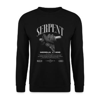 Green Tree Python Modern Reptile Keeper Streetwear - Sweat-shirt Unisexe - noir - Devant - Alina (178cm) & Michal (187cm)