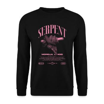 Green Tree Python Modern Reptile Keeper Streetwear - Sweat-shirt Unisexe - noir - Devant - Alina (178cm) & Michal (187cm)