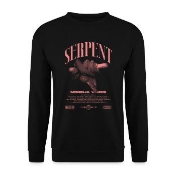 Green Tree Python Modern Reptile Keeper Streetwear - Sweat-shirt Unisexe - noir - Devant - Alina (178cm) & Michal (187cm)